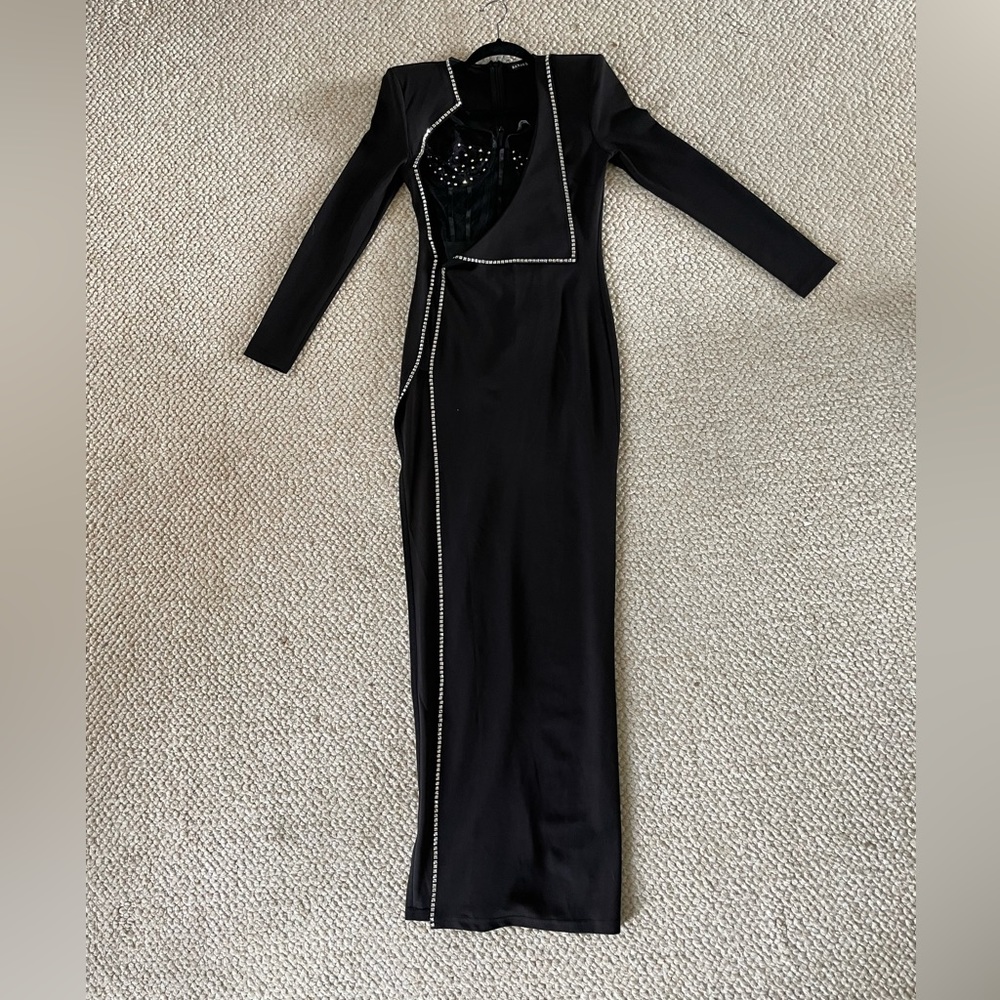 Ladies Black Rhinestone Dress